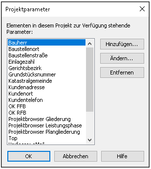 Grundlege Projektparameter Grundlege Projektparameter
